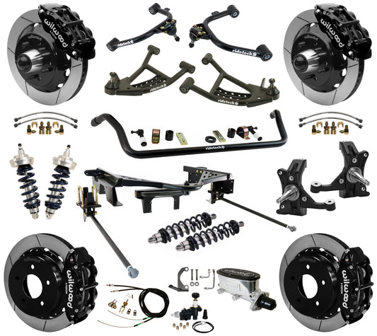 COILOVER SYSTEM,WILWOOD 13" BRAKES,BLACK,88-98 C1500 TRUCK