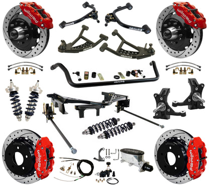 COILOVER SYSTEM,WILWOOD 13" DRILL,RED,88-98 C1500 TRUCK