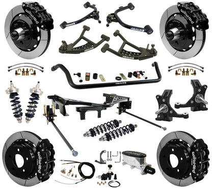 COILOVER SYSTEM,WILWOOD 14" BRAKES,BLACK,88-98 C1500 TRUCK
