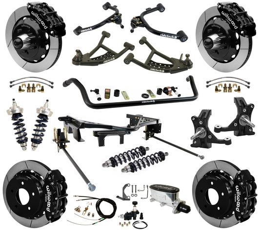 COILOVER SYSTEM,WILWOOD 14" BRAKES,BLACK,88-98 C1500 TRUCK