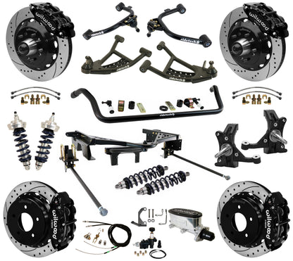 COILOVER SYSTEM,WILWOOD 14" DRILL,BLACK,88-98 C1500 TRUCK