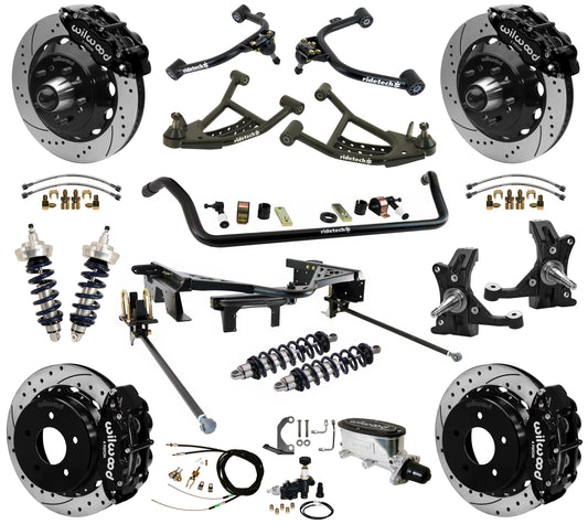 COILOVER SYSTEM,WILWOOD 14" DRILL,BLACK,88-98 C1500 TRUCK