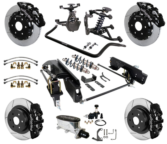 COILOVER SYSTEM,WILWOOD 14" BRAKES,BLACK,99-06 GM 1500
