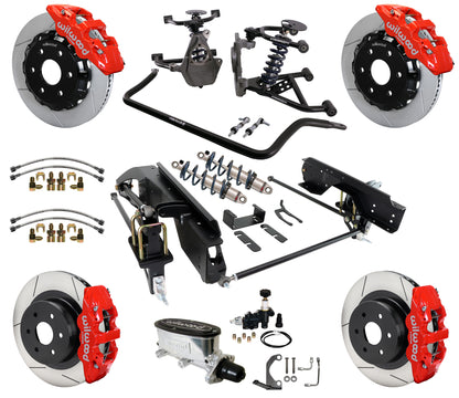COILOVER SYSTEM,WILWOOD 14" BRAKES,RED,99-06 GM 1500