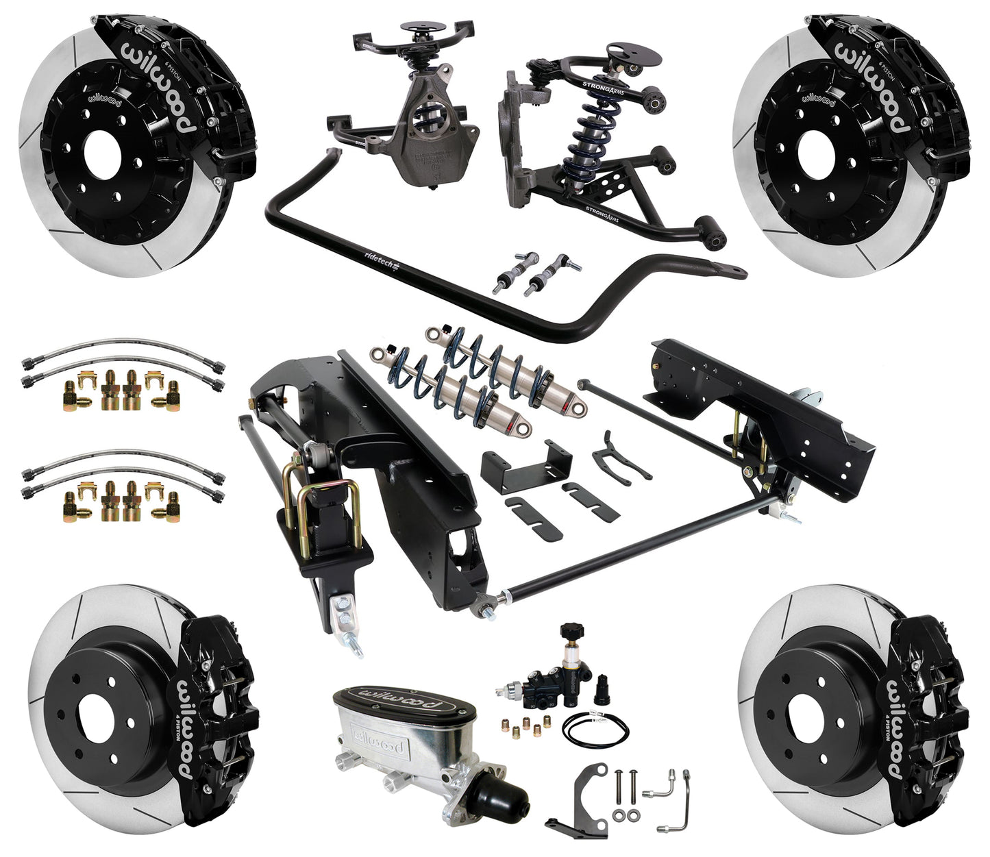COILOVER SYSTEM,WILWOOD 16/14" BRAKES,BLACK,99-06 GM 1500