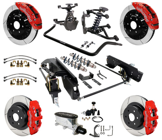 COILOVER SYSTEM,WILWOOD 16/14" BRAKES,RED,99-06 GM 1500