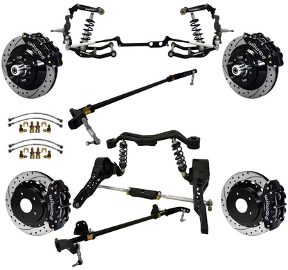 COILOVER SYSTEM W/REAR BAR,WILWOOD 13" DRILLED