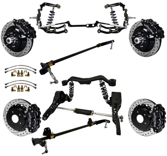 COILOVER SYSTEM W/REAR BAR,WILWOOD 13" DRILLED