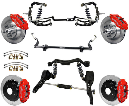 COILOVER SYSTEM,WILWOOD 13" BRAKES,RED,65-79 CORVETTE