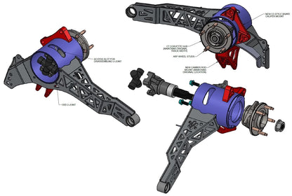 REAR STRONG ARM SYSTEM FOR C7 HUBS,63-79 CORVETTE