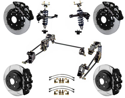 COILOVER SYSTEM,WILWOOD 14" BRAKES,BLACK,07-16 GM 1500,CAST ARMS,6 LUG