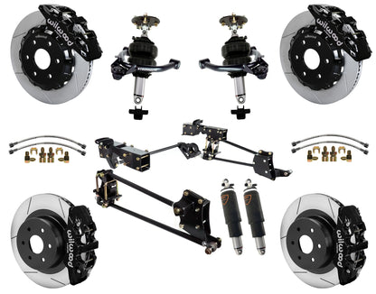 AIR RIDE SYSTEM,WILWOOD 14" BRAKES,BLACK,07-16 GM 1500,CAST ARMS,6 LUG