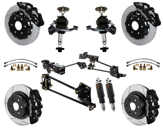 AIR RIDE SYSTEM,WILWOOD 14" BRAKES,BLACK,14-18 GM 1500,STAMPED ARMS,6 LUG