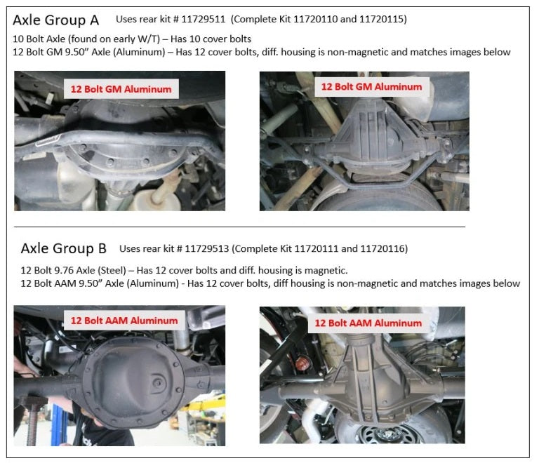 LOWERING SYSTEM,FRONT & REAR,19-26 GM 1500,4WD,AXLE GROUP B
