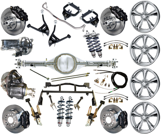 COILOVER & 4-LINK SYSTEM,CURRIE REAR END,WILWOOD 13"/12" BRAKES,BLACK,BSI WHEELS