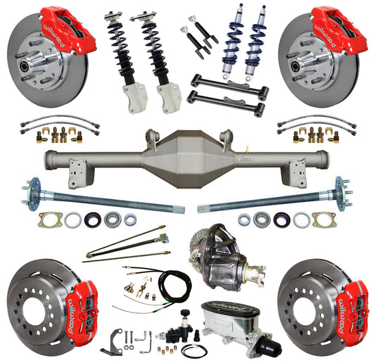COILOVER SYSTEM,CURRIE REAR,WILWOOD BRAKES,11" RED,90-93 FORD MUSTANG