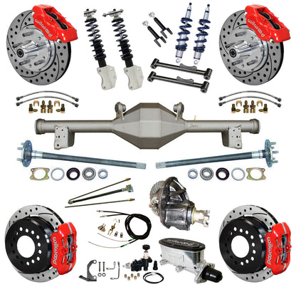 COILOVER SYSTEM,CURRIE REAR,WILWOOD BRAKES,11" DRILL,RED,90-93 FORD MUSTANG