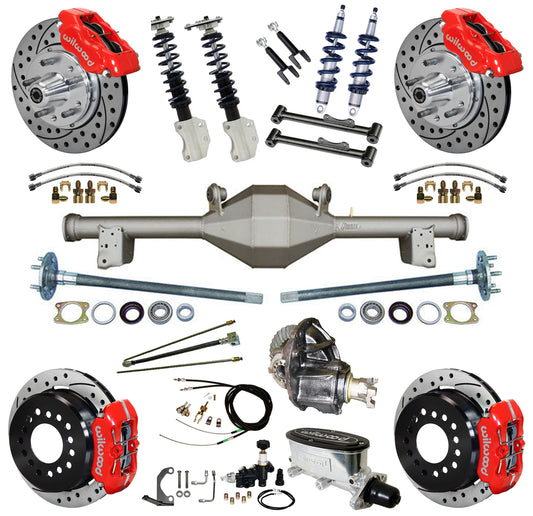 COILOVER SYSTEM,CURRIE REAR,WILWOOD BRAKES,11" DRILL,RED,90-93 FORD MUSTANG