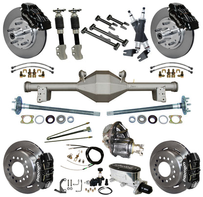 AIR RIDE SYSTEM,CURRIE REAR,WILWOOD BRAKES,11" BLACK,90-93 FORD MUSTANG