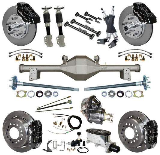 AIR RIDE SYSTEM,CURRIE REAR,WILWOOD BRAKES,11" BLACK,90-93 FORD MUSTANG