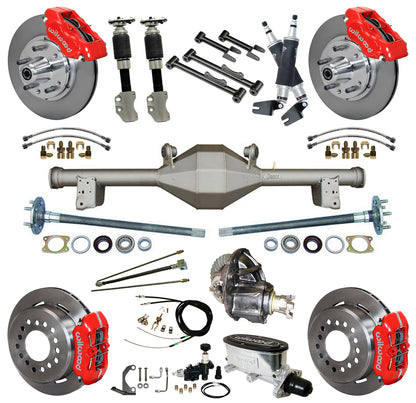 AIR RIDE SYSTEM,CURRIE REAR,WILWOOD BRAKES,11" RED,90-93 FORD MUSTANG
