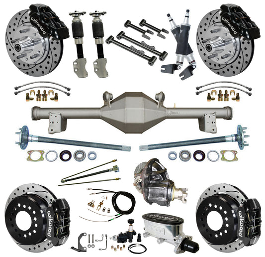 AIR RIDE SYSTEM,CURRIE REAR,WILWOOD BRAKES,11" DRILL,90-93 FORD MUSTANG