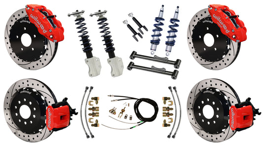 COILOVER SYSTEM,CURRIE REAR,WILWOOD BRAKES,13" DRILL,RED,94-04 FORD MUSTANG