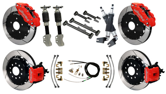 AIR RIDE SYSTEM,CURRIE REAR,WILWOOD BRAKES,13" RED,94-04 FORD MUSTANG