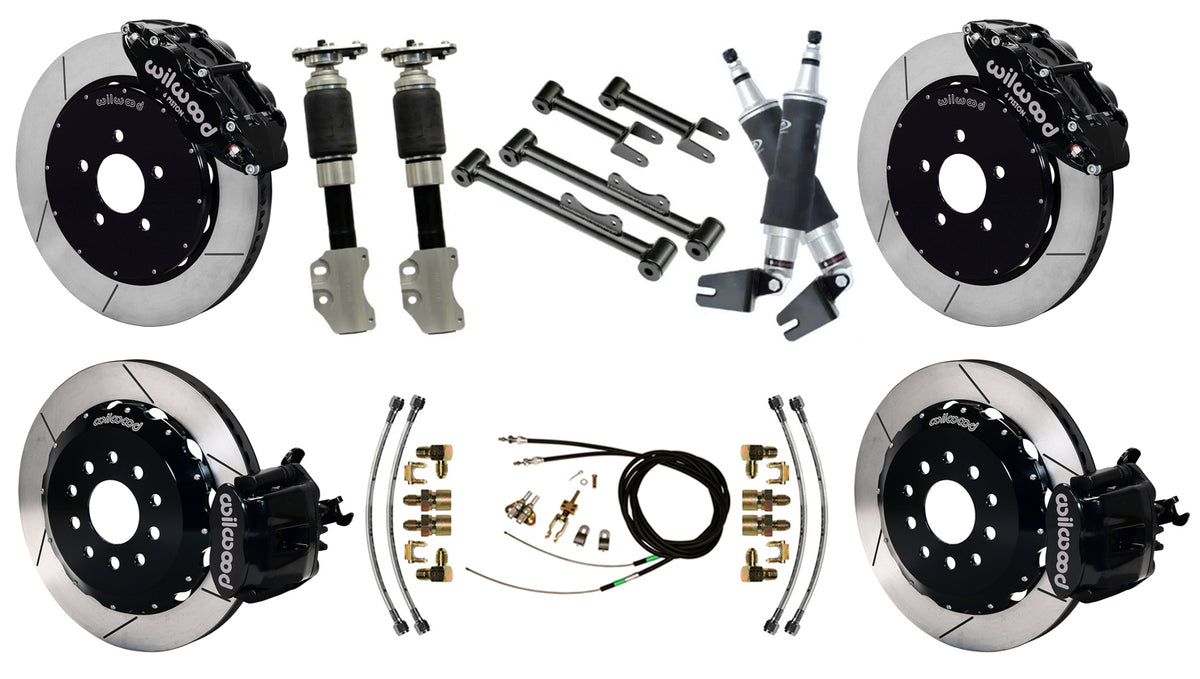 AIR RIDE SYSTEM,CURRIE REAR,WILWOOD BRAKES,14/13" BLACK,94-04 FORD MUSTANG