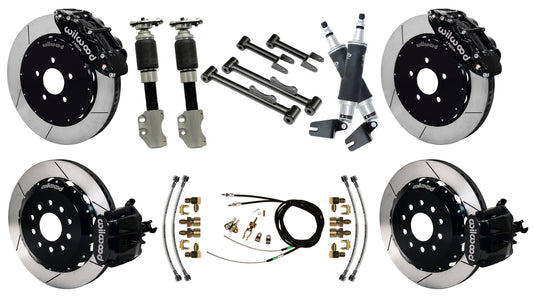 AIR RIDE SYSTEM,CURRIE REAR,WILWOOD BRAKES,14/13" BLACK,94-04 FORD MUSTANG