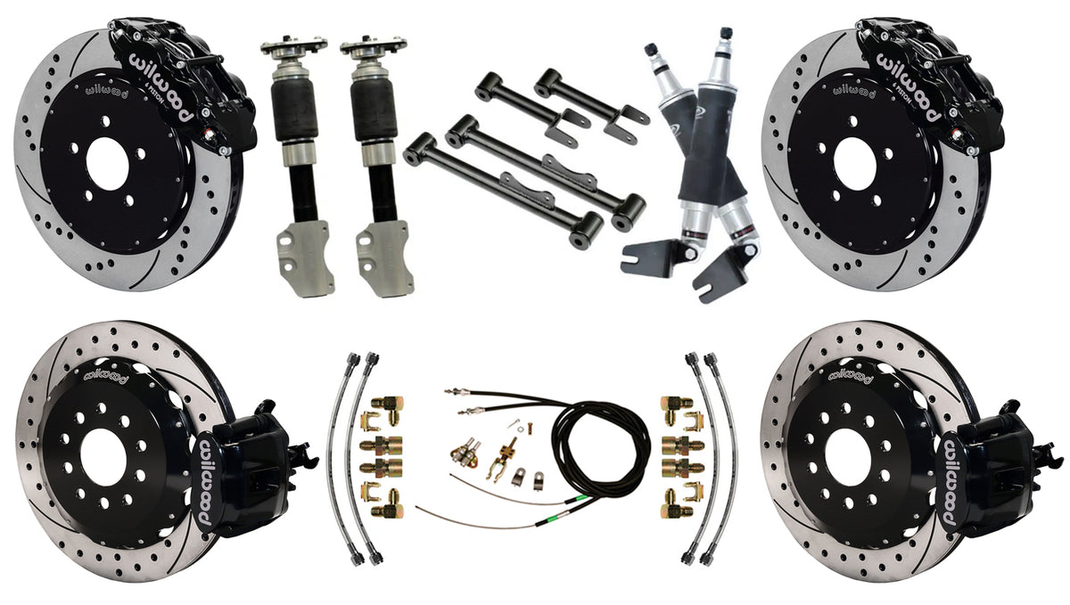 AIR RIDE SYSTEM,CURRIE REAR,WILWOOD BRAKES,14/13" DRILL,94-04 FORD MUSTANG
