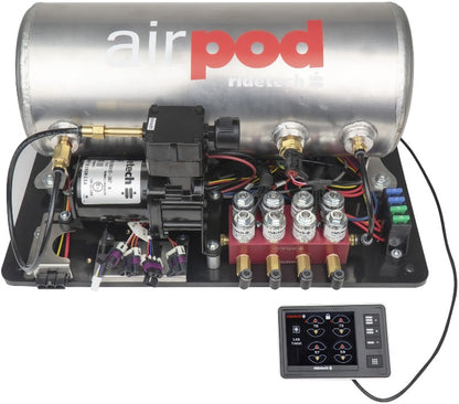 RIDEPRO E5 AIR RIDE CONTROL SYSTEM,3 GALLON SINGLE COMP AIRPOD,1/4" VALVES