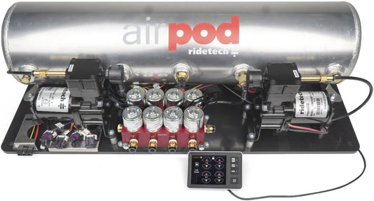 RIDEPRO E5 AIR RIDE CONTROL SYS,5 GALLON DUAL COMP AIRPOD,HIGH FLOW,3/8" VALVE