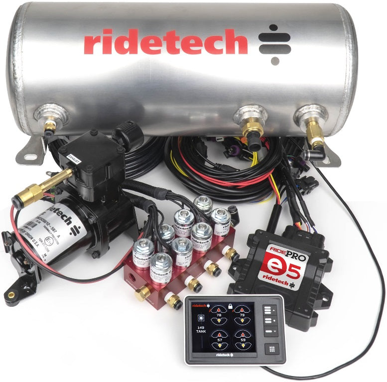 RIDEPRO E5 AIR RIDE CONTROL SYSTEM,3 GALLON SINGLE COMP,1/4" VALVES