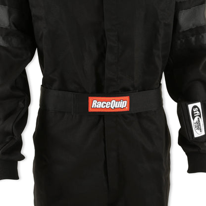 FIRE SUIT,1-PC,SINGLE LAYER,SFI,BLACK,LARGE