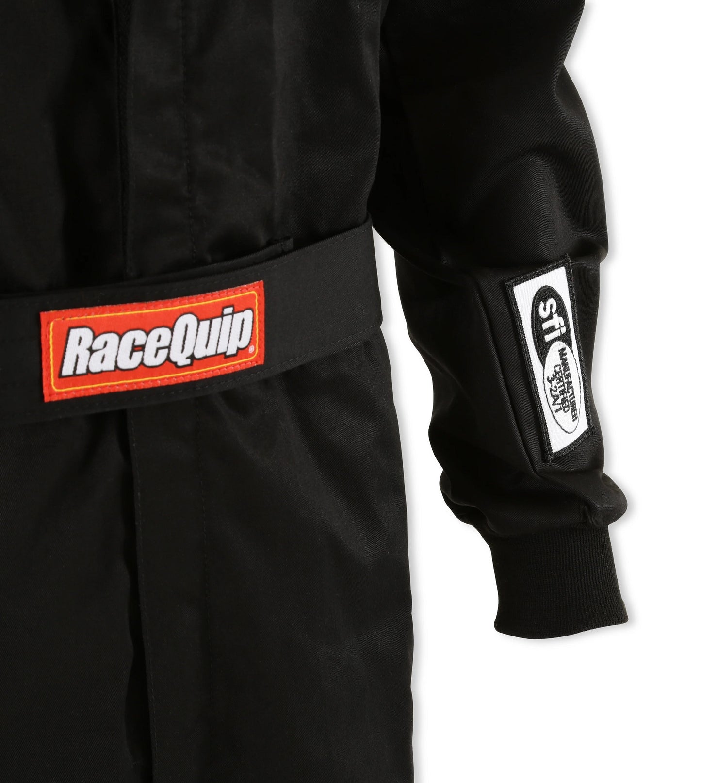 FIRE SUIT,1-PC,SINGLE LAYER,SFI,BLACK,X-LARGE