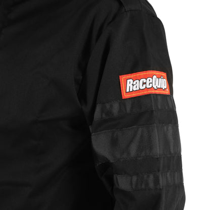 FIRE SUIT JACKET,SINGLE LAYER,SFI,BLACK,LARGE