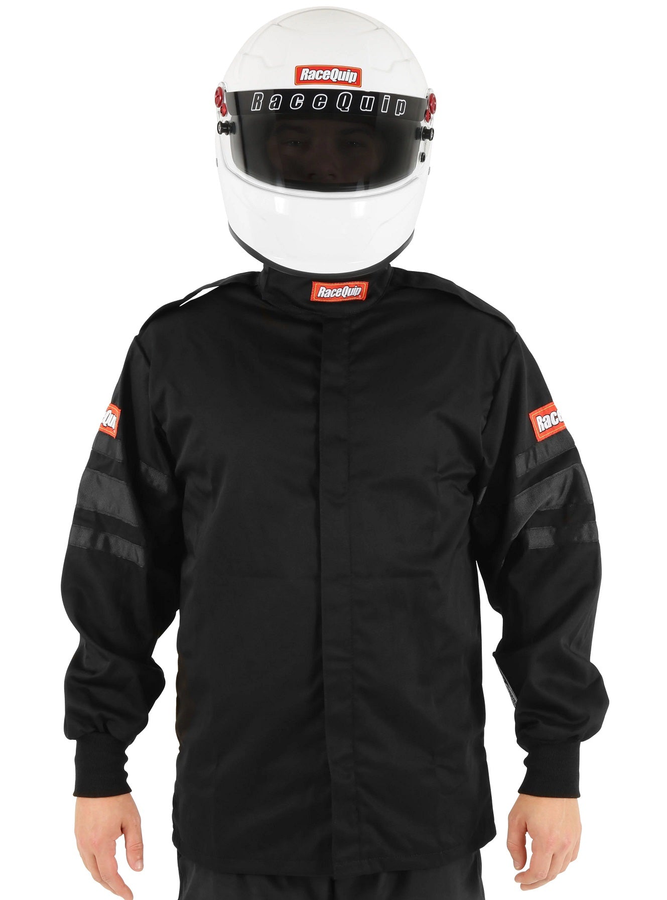 FIRE SUIT JACKET,SINGLE LAYER,SFI,BLACK,LARGE