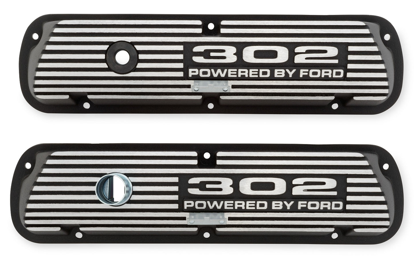 ALUMINUM VALVE COVERS,302 FORD,WRINKLE,BLACK