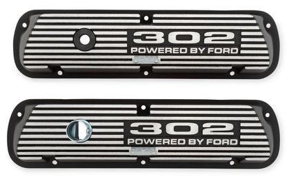 ALUMINUM VALVE COVERS,302 FORD,WRINKLE,BLACK