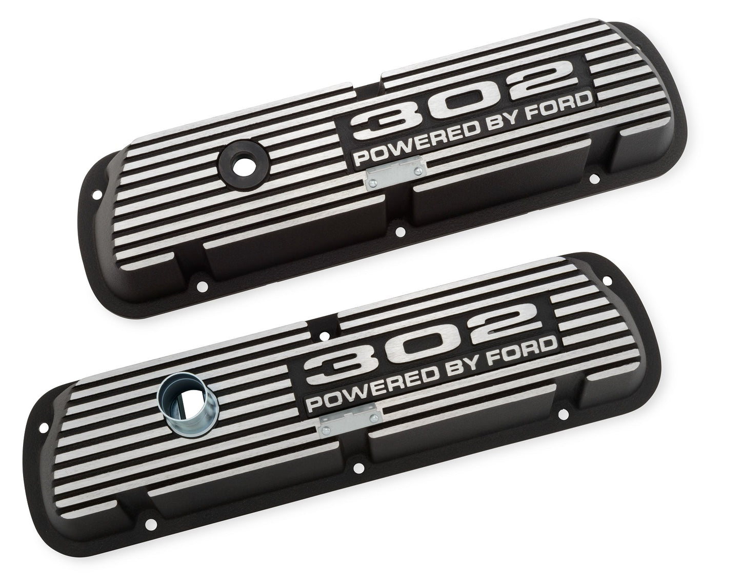 ALUMINUM VALVE COVERS,302 FORD,WRINKLE,BLACK