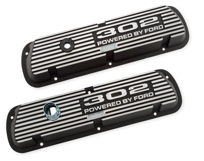 ALUMINUM VALVE COVERS,302 FORD,WRINKLE,BLACK