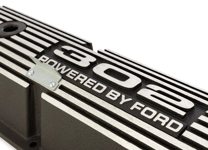 ALUMINUM VALVE COVERS,302 FORD,WRINKLE,BLACK