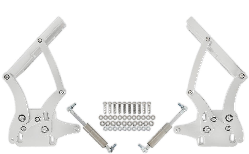 BILLET HOOD HINGES,POLISHED,67-70 MUSTANG