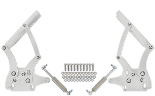BILLET HOOD HINGES,POLISHED,67-70 MUSTANG