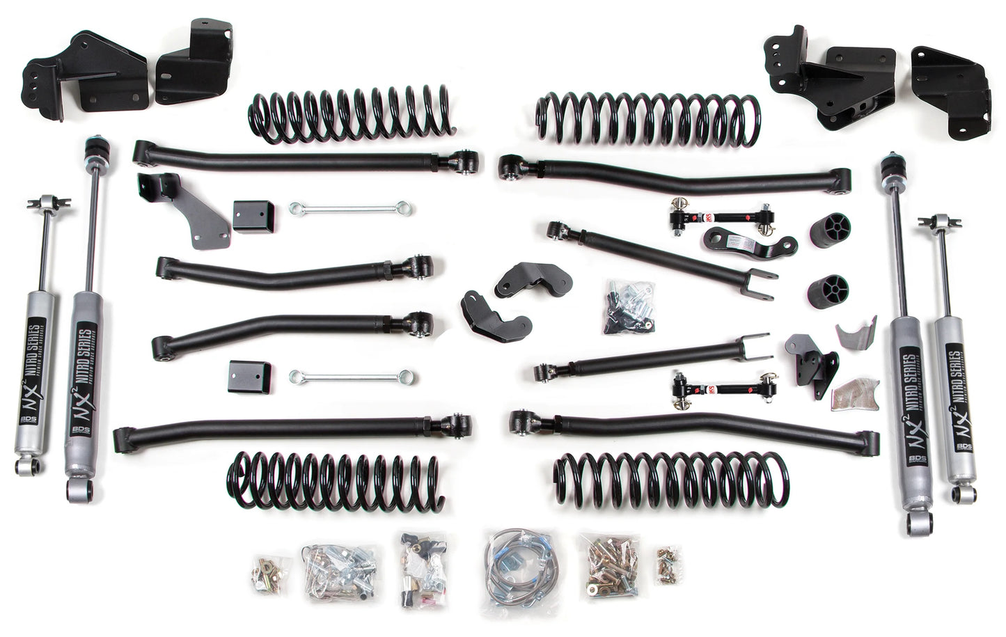 BDS 07-18 JEEP WRANGLER JK,2-DOOR,5.5" LIFT,LONG ARM,FIXED LINK,NITRO SHOCKS