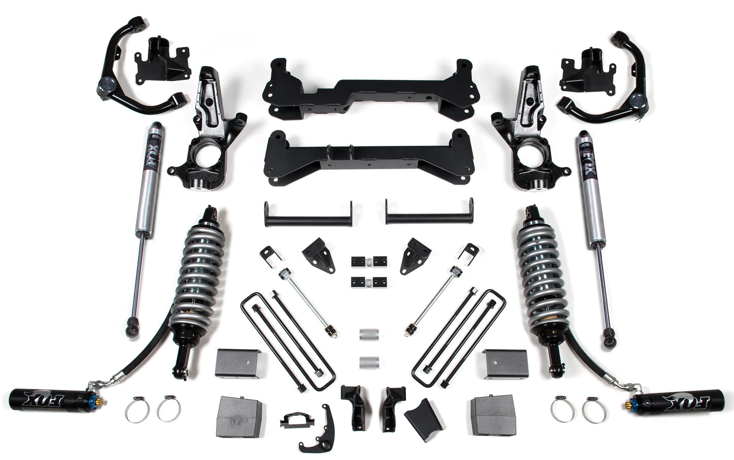 BDS 01-10 GM 2500,2500HD 2WD,CARRIER ABOVE CROSS,7" LIFT KIT,FOX 2.5 COILOVERS