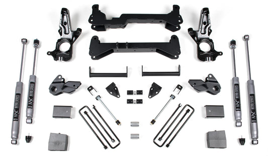 BDS 01-10 GM 2500,2500HD 2WD,CARRIER ABOVE CROSS,7" LIFT KIT,WITH NITRO SHOCKS