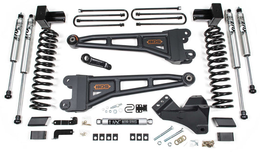 BDS 2017-2019 F250,F350 4WD DIESEL 2-LEAF 4" RADIUS ARM LIFT KIT,FOX 2.0 SHOCKS