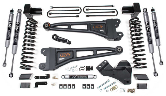 BDS 2017-2019 F250,F350 4WD DIESEL 2-LEAF 4" RADIUS ARM LIFT KIT,NX2 SHOCKS